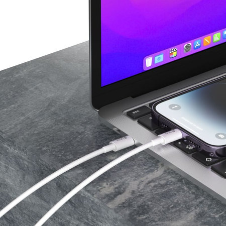 Lightning / USB-C kabel Smart, PD 27W, 2m, bel, Devia