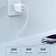 Polnilni adapter Smart USB-C + USB-A, PD 20W, bel, Devia