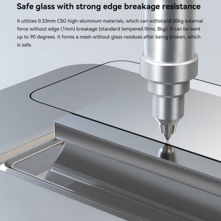 Kaljeno steklo FullCover z aplikatorjem za iPhone 15 Pro, Devia