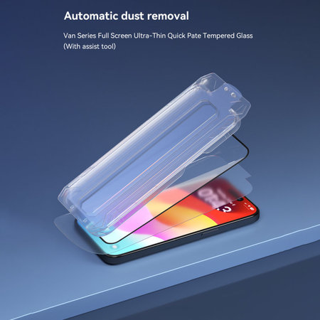 Kaljeno steklo FullCover z aplikatorjem za iPhone 15 Pro Max, Devia