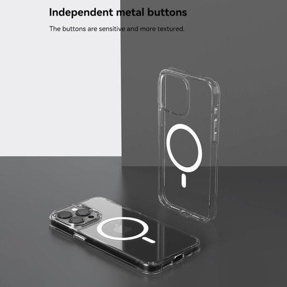 Ovitek Elemental z MagSafe za iPhone 15, prozoren, Devia