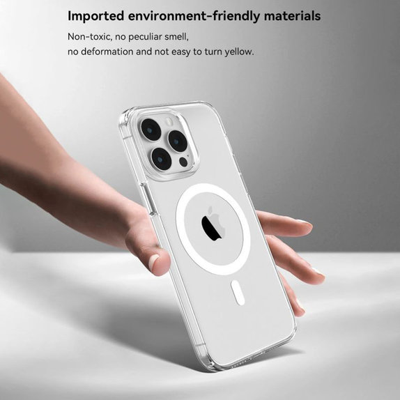 Ovitek Elemental z MagSafe za iPhone 15, prozoren, Devia