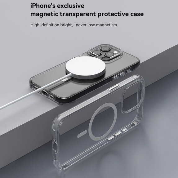 Ovitek Elemental z MagSafe za iPhone 15, prozoren, Devia