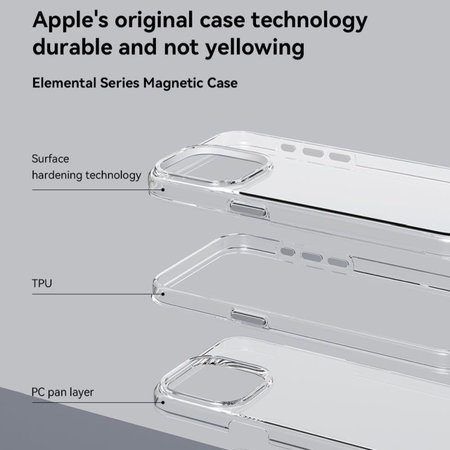 Ovitek Elemental z MagSafe za iPhone 15, prozoren, Devia