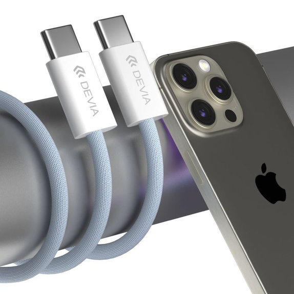 USB-C / USB-C kabel Smart, PD 60W, 1m, bel, Devia