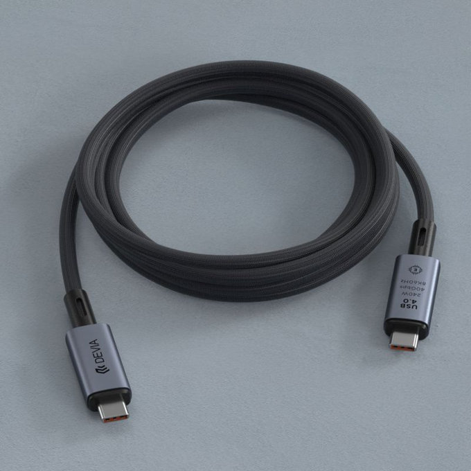 USB-C / USB-C kabel Extreme Speed, 240W, 8K 60Hz, 1m, črn, Devia