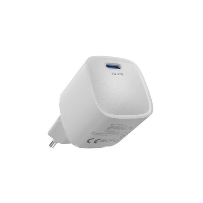 Polnilni adapter Mini USB-C, PD 30W, bel, Devia