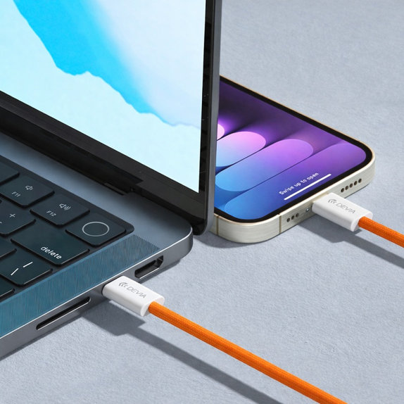 USB-C / USB-C kabel Smart, PD 60W, 1m, oranžen, Devia