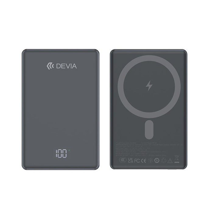 MagSafe PowerBank Extreme Speed Mini z zaslonom, PD 20W, 5000mAh, Space Grey, Devia