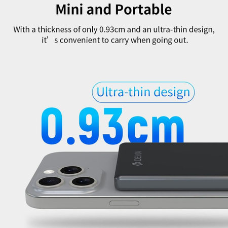 MagSafe PowerBank Extreme Speed Mini z zaslonom, PD 20W, 5000mAh, Space Grey, Devia