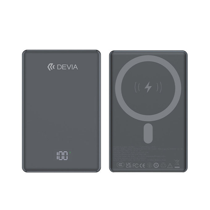 MagSafe PowerBank Extreme Speed Mini z zaslonom, PD 20W, 10000mAh, Space Grey, Devia