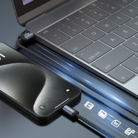 USB / USB-C kabel Gracious, 2.1A, 2m, črn, Devia