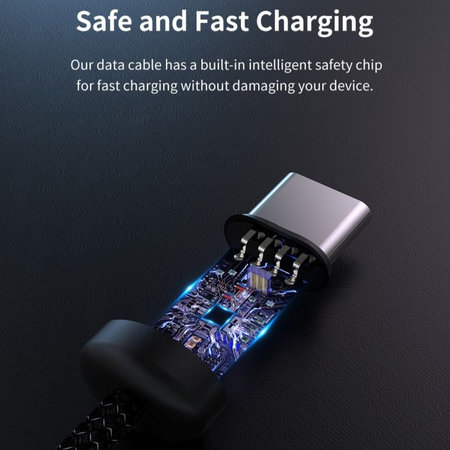 USB / USB-C kabel Gracious, 2.1A, 2m, črn, Devia