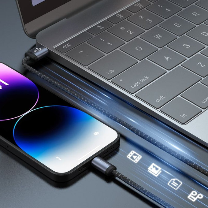 Lightning / USB kabel Gracious, 2,4A, 1m, črn, Devia