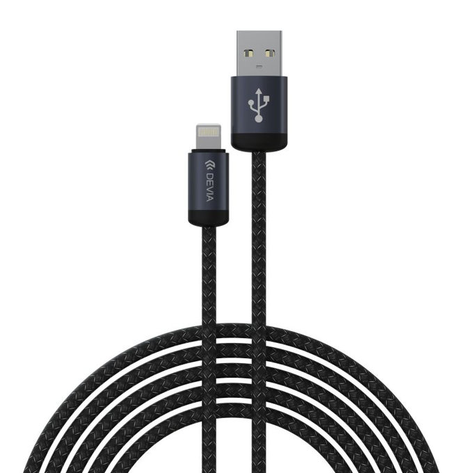 Lightning / USB kabel Gracious, 2,4A, 2m, črn, Devia