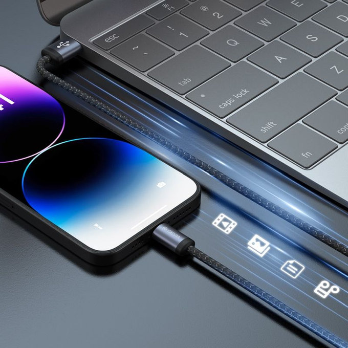 Lightning / USB kabel Gracious, 2,4A, 2m, črn, Devia