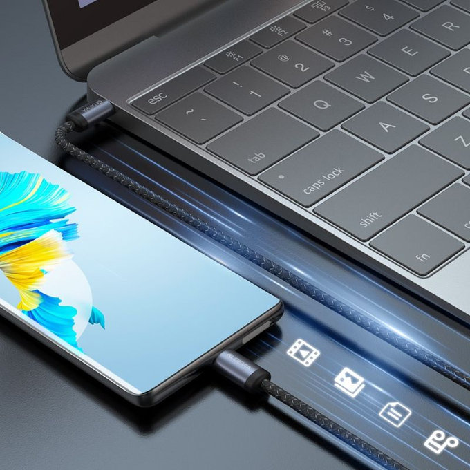 USB-C / USB-C kabel Gracious, PD 60W, 2m, črn, Devia