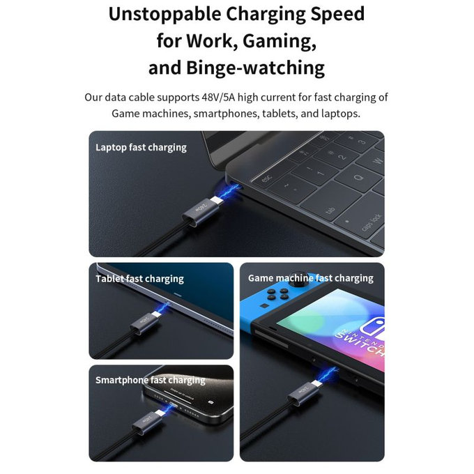 USB-C / USB-C kabel Extreme Speed, PD 240W, 2m, črn, Devia