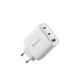 Polnilni adapter Extreme Speed, 2x USB-C + USB-A, PD 65W, bel, Devia