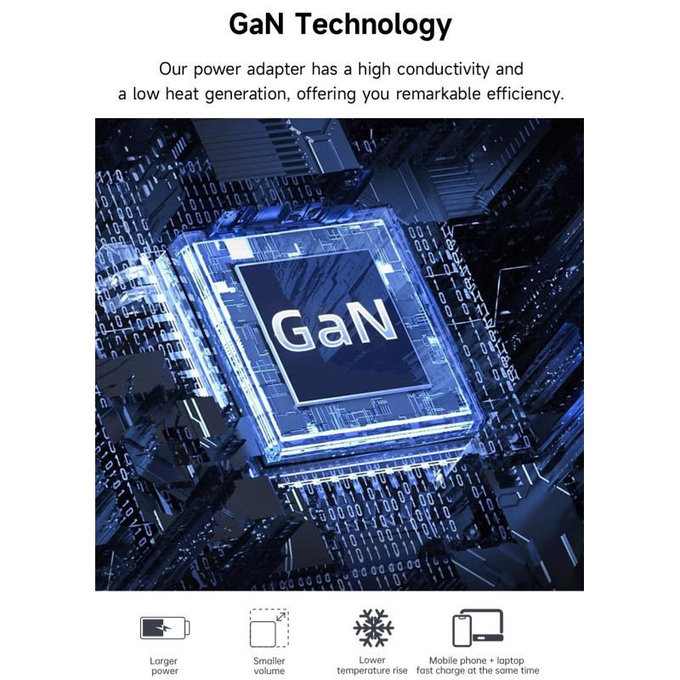 Polnilni adapter Extreme Speed, 2x USB-C + USB-A, PD 65W, bel, Devia