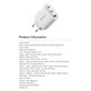 Polnilni adapter Extreme Speed, 2x USB-C + USB-A, PD 65W, bel, Devia