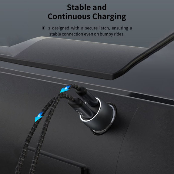 Avtopolnilec Extreme Speed USB-C + USB-A, PD 30W, QC 3.0 18W, siv, Devia