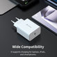 Polnilni adapter Rocket USB-C, PD 45W, bel, Devia