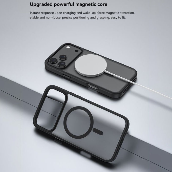 Ovitek Pino z MagSafe za iPhone 17 Pro, črna, Devia