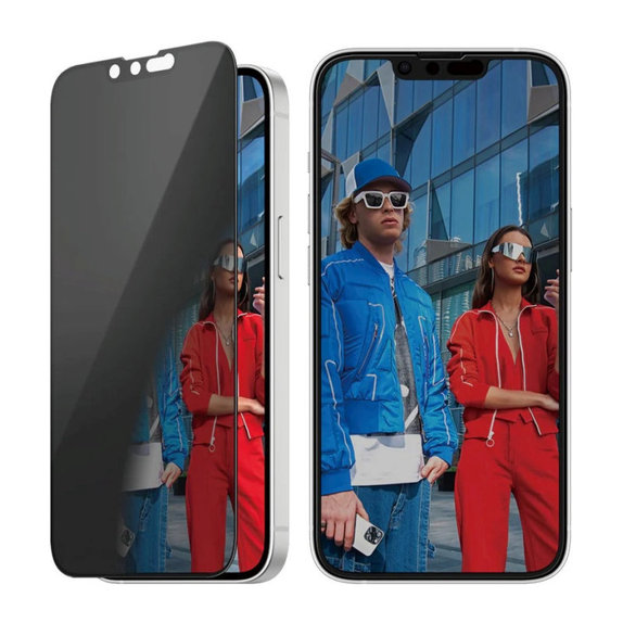Kaljeno steklo UWF Privacy za iPhone 17e/16e/14/13/13 Pro, Črna, PanzerGlass