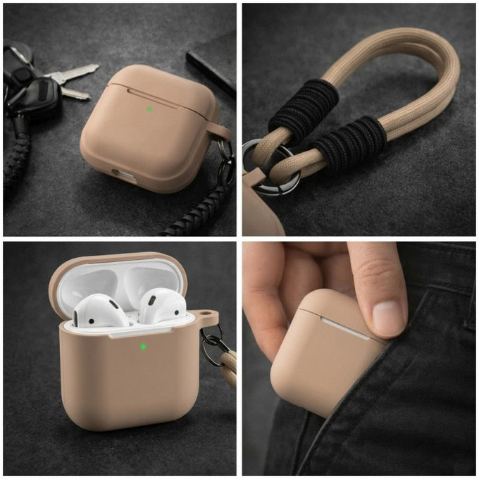 Silikonski ovitek za AirPods 1 in 2, Sand Beige
