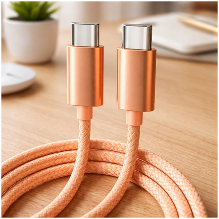 Kabel USB-C / USB-C s hitrim polnjenjem, PD 60W, 1 m, oranžen