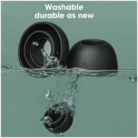 Nadomestni silikonski ušesni nastavki za Apple AirPods Pro in Pro 2, komplet (L, M, S, XS), črni