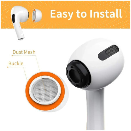 Nadomestni silikonski ušesni nastavki za AirPods Pro 3, spominska pena, M, bela