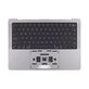 Zgornji okvir tipkovnice za MacBook Pro 14", A2442 (2021), A2779 (2023), US tipkovnico in baterijo, Space Gray, 661-21972, Genuine Apple