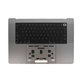 Zgornji okvir tipkovnice za MacBook Pro 16" A2780 (2023), US tipkovnico in baterijo, Space Gray, 661-32189, Genuine Apple