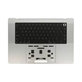 Zgornji okvir tipkovnice za MacBook Pro 16" A2780 (2023), US tipkovnico in baterijo, Silver, 661-32190, Genuine Apple
