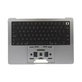 Zgornji okvir tipkovnice za MacBook Pro 14", A2442 (2021), A2779 (2023), US tipkovnico in baterijo, Space Gray, 661-32210, Genuine Apple