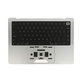 Zgornji okvir tipkovnice za MacBook Pro 14", A2442 (2021), A2779 (2023), US tipkovnico in baterijo, Silver, 661-32211, Genuine Apple
