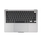 Zgornji okvir tipkovnice za MacBook Air 13", A3113 (2024), US tipkovnico in baterijo, Space Gray, 661-40227, Genuine Apple
