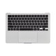 Zgornji okvir tipkovnice za MacBook Air 13", A3113 (2024), US tipkovnico in baterijo, Silver, 661-40228, Genuine Apple