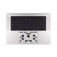 Zgornji okvir tipkovnice za MacBook Pro 14", A3112 (2024), US tipkovnico in baterijo, Silver, 661-42513, Genuine Apple