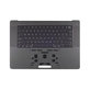 Zgornji okvir tipkovnice za MacBook Pro 16", A3403 (2024), US tipkovnico in baterijo, Space Black, 661-42823, Genuine Apple