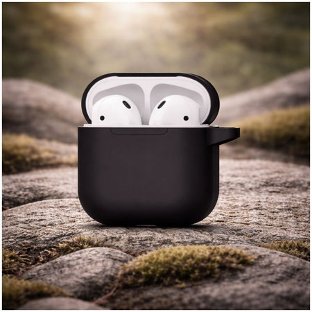 Silikonski ovitek za AirPods 1 in 2, črn