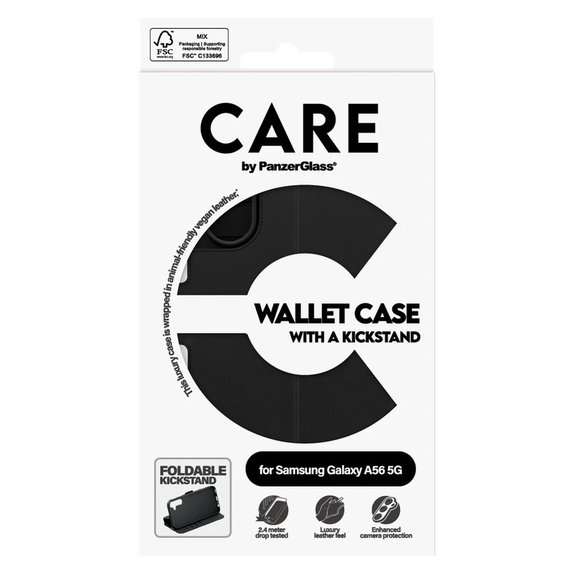 Ovitek Wallet Kickstand za Samsung Galaxy A56 5G, Črna, PanzerGlass