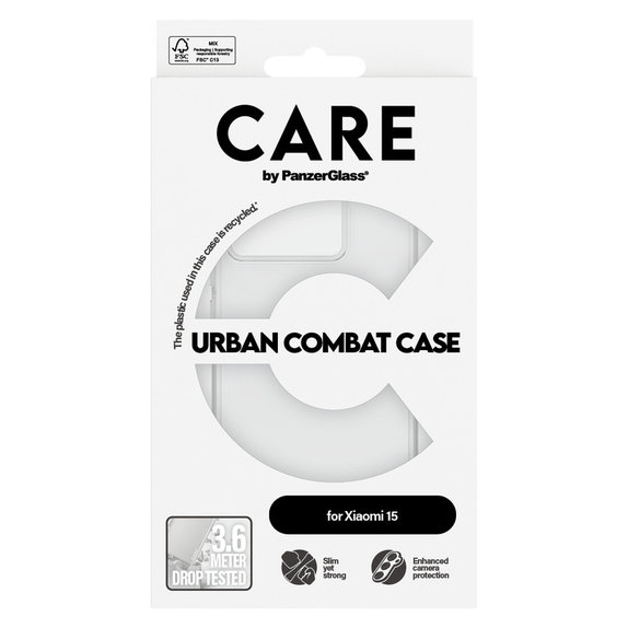 Ovitek Urban Combat za Xiaomi 15, Prozorna, PanzerGlass