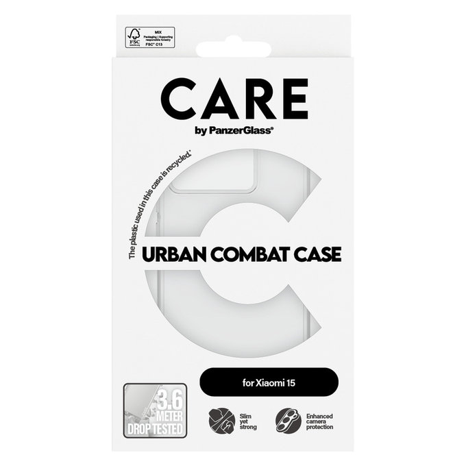 Ovitek Urban Combat za Xiaomi 15, Prozorna, PanzerGlass