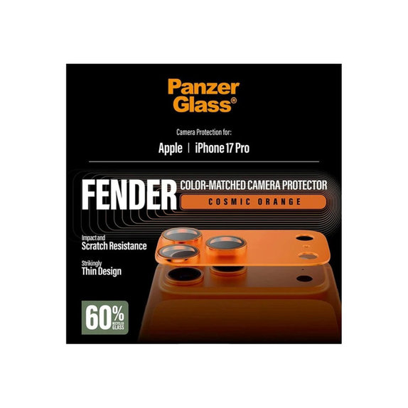 Zaščita objektiva Fender za iPhone 17 Pro, Oranžna, PanzerGlass