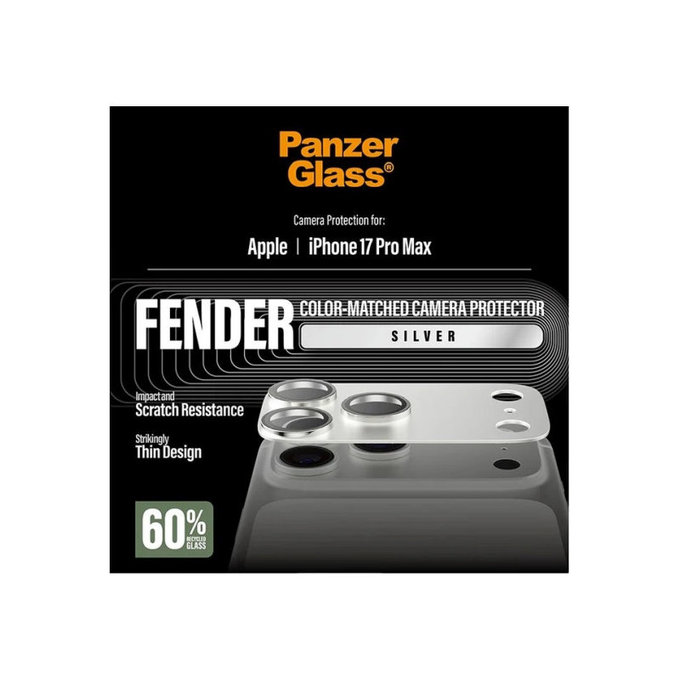 Zaščita objektiva Fender za iPhone 17 Pro Max, Srebrna, PanzerGlass