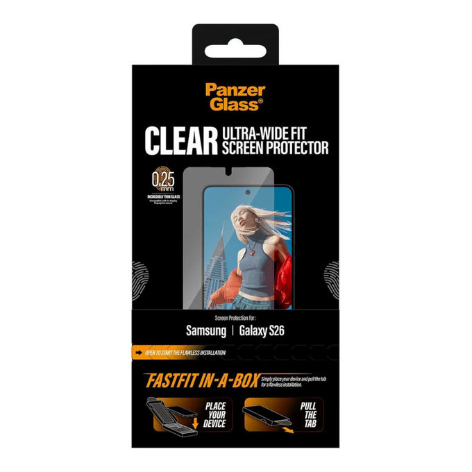 UWF kaljeno steklo s FASTFIT In-A-Box za Samsung S26, Transparent, PanzerGlass