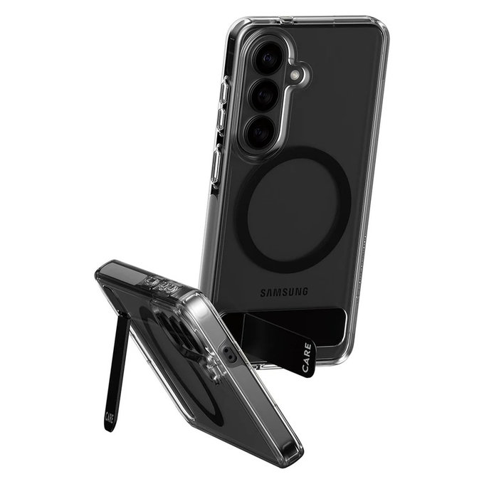 Ovitek Kickstand s črnim QI za Samsung Galaxy S26, Prozorna, PanzerGlass